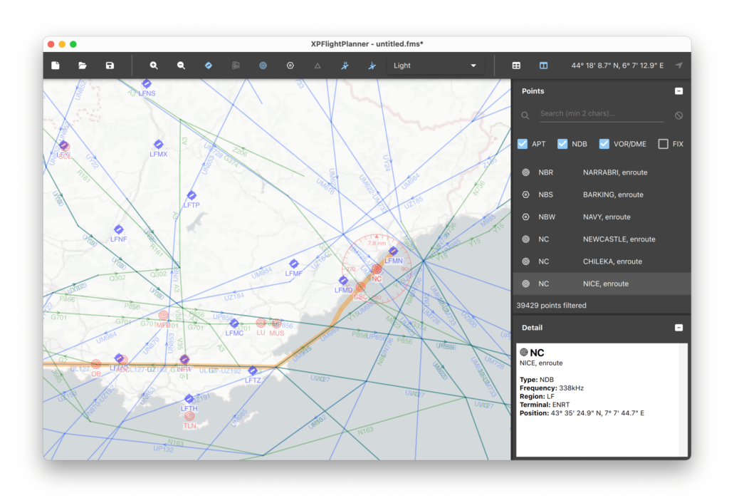 XPFlightPlanner light map theme