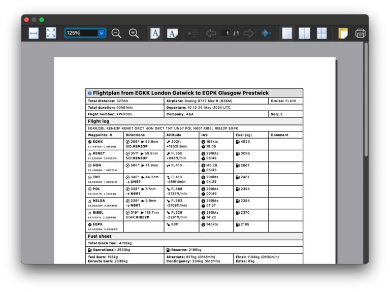 XPFlightPlanner - Open, save, import and print flight plans